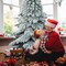 Costway 7.5 ft Snow Flocked Artificial Christmas Tree Hinged Alaskan Pine Tree Holiday